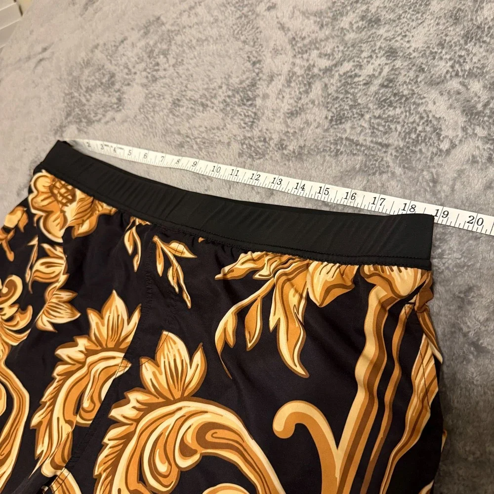 TacHuntFish THF 4XL Black‎ Gold Fleur de Lis Saints Athletic Gym Workout Shorts